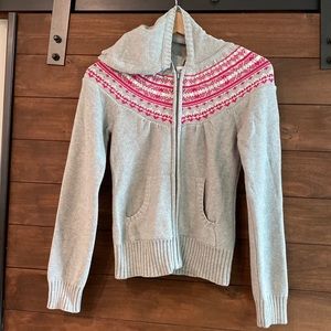 Girls thick zip up hoodie sweater.  Size 10/12